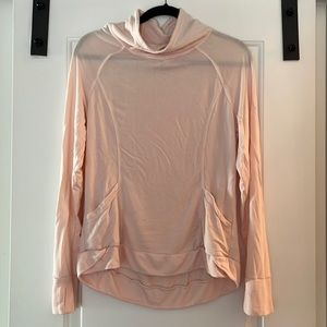 YOGALICIOUS pullover with crossover collar and thumb holes